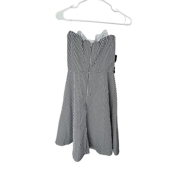 DO+BE Women's Gingham Mini Dress w/ Large Black Bow Size S  Sleeveless - Picture 2 of 7